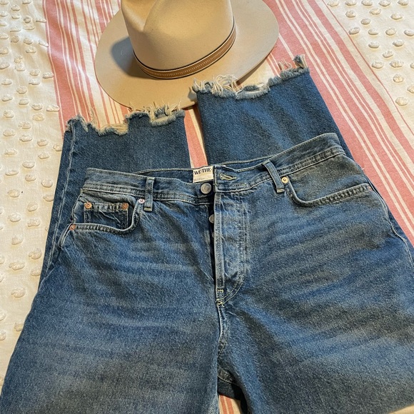 Womens We the Free Jeans distressed cropped straight leg 29 - Picture 1 of 5